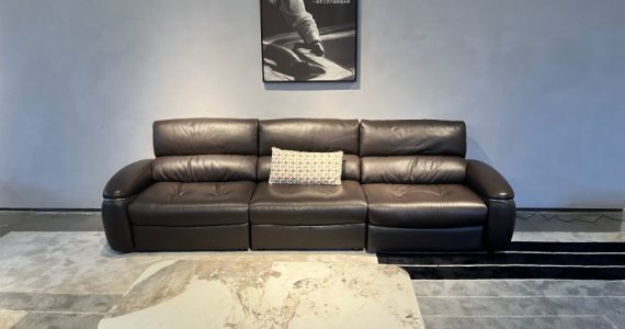 dark brown luxury leather sofa 3 seater